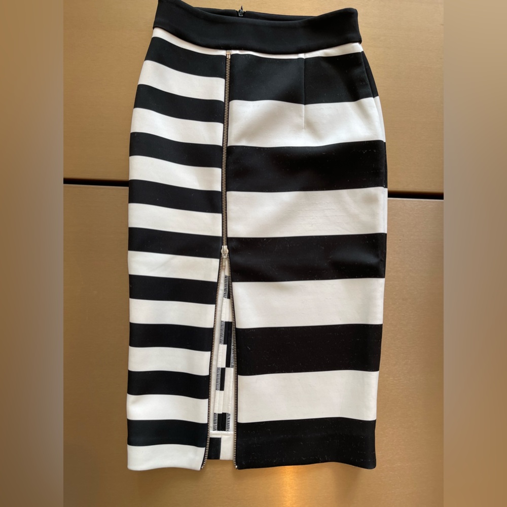 Nicholas Black & White Striped Skirt.
